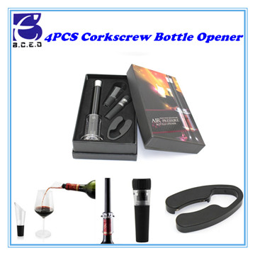 F2275 4pcs corkscrew bottle opener set